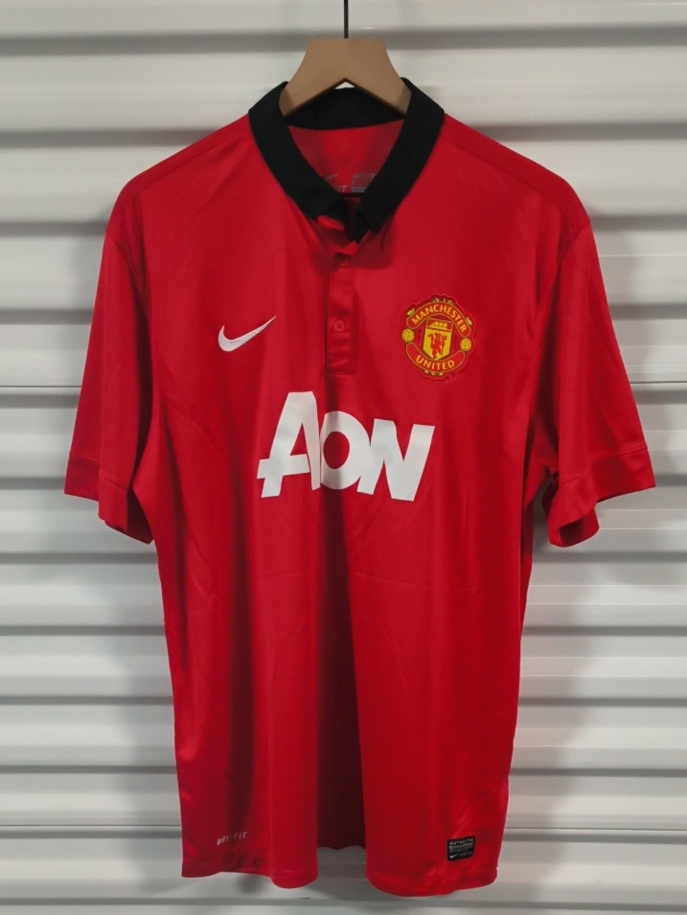 2013-2014 EPL Nike Manchester United Home Red Authentic Jersey XL